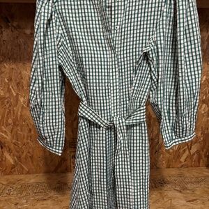 Pomander Place Green Check Dress S